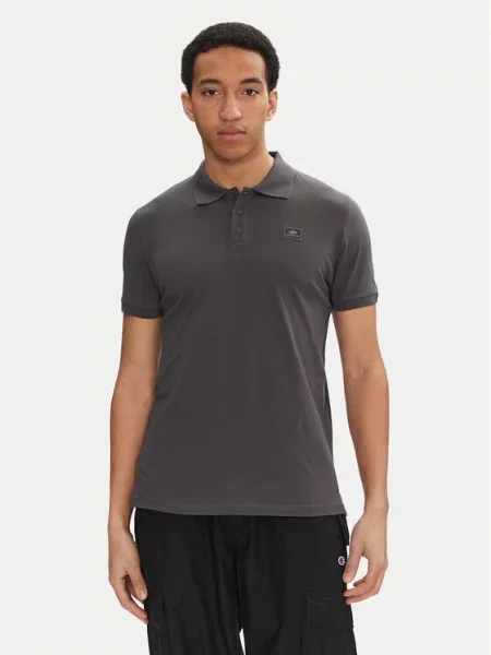Alpha Industries Polo X-Fit szary