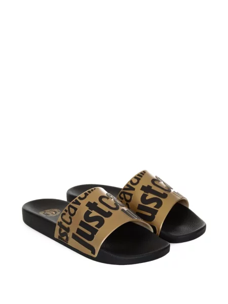 Papuci Just Cavalli cu imagine auriu