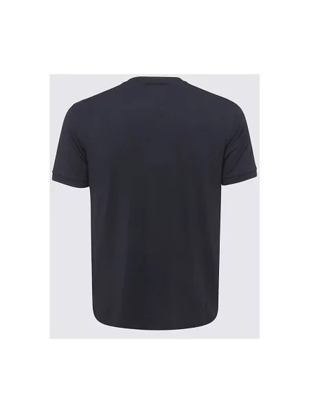Koszulka Giorgio Armani z krótkim rękawem ze stretchu z logo niebieska