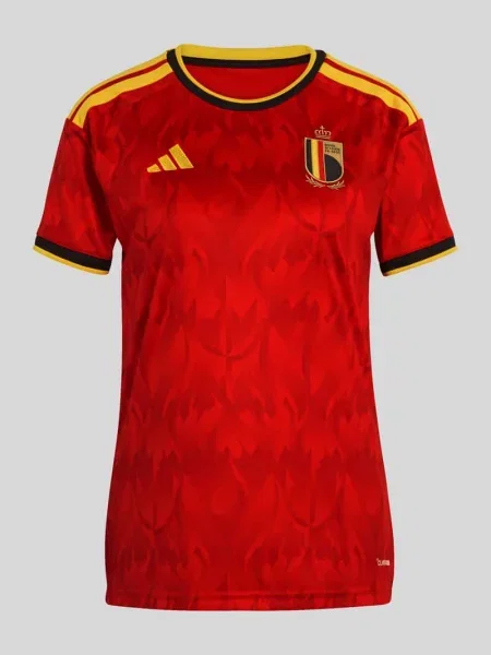 T-shirt o kroju regular fit w trykotowym stylu model BELGIEN' Adidas Sportswear czerwona