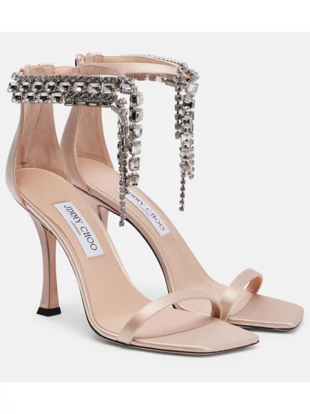 Sandale Jimmy Choo din satin roz