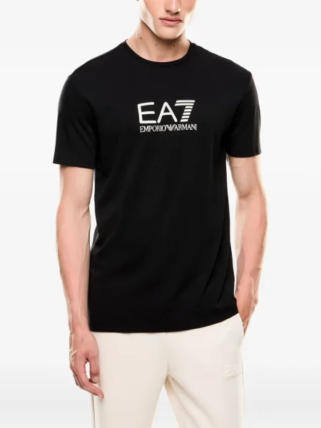 Tričko Ea7 Emporio Armani s potiskem černé