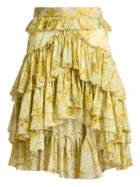 Fusta mini Etro cu model floral galben