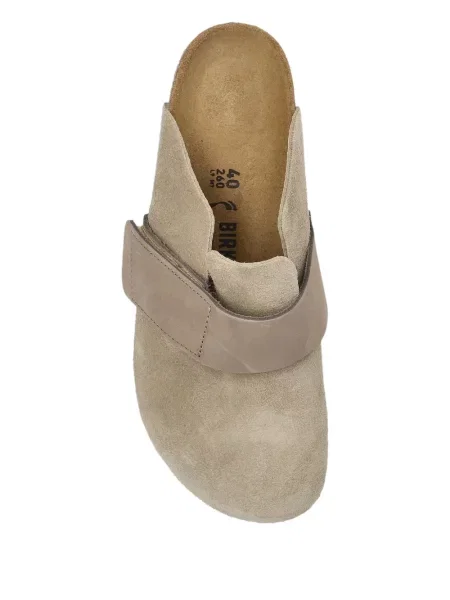 Papuci tip mules Birkenstock din piele de căprioară