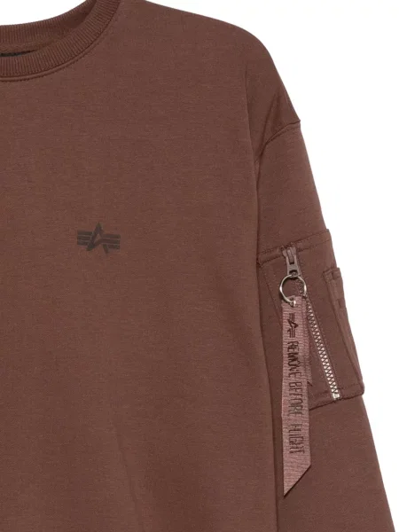 Raštuotas megztinis Alpha Industries ruda