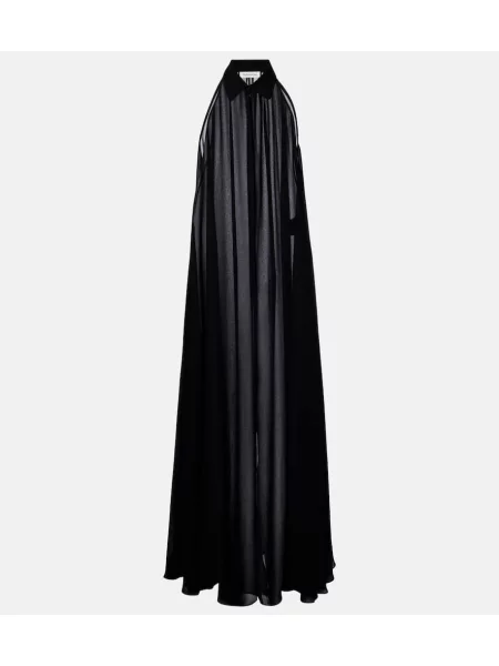 Rochie maxi The Frankie Shop transparente de costum negru