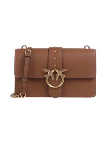 Torebka skórzana Pinko skórzana klasyczna brązowa