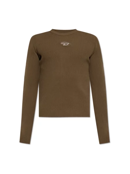 Lniany sweter Diesel zielony