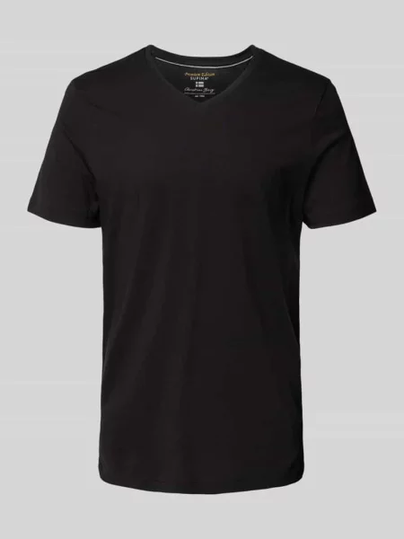 T-shirt z dekoltem w serek Christian Berg Men czarna