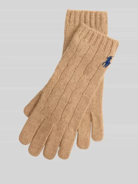 Rękawiczki Polo Ralph Lauren brązowe