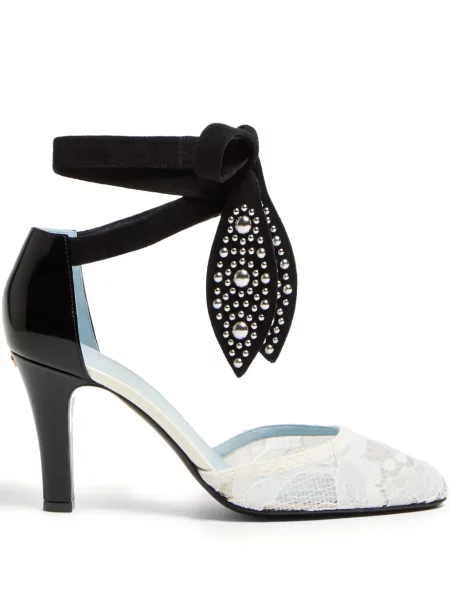 Kožené lodičky Valentino Garavani bílé