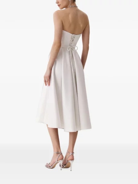 Rochie midi Framboise fără bretele alb