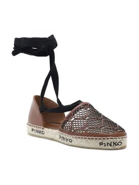 Pinko De piele espadrile ANGELICA maro