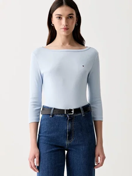 Tommy Hilfiger tričko s dlouhým rukávem modré