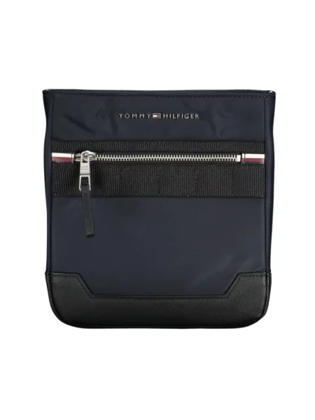 Lniana torba crossbody Tommy Hilfiger biznesowa niebieska