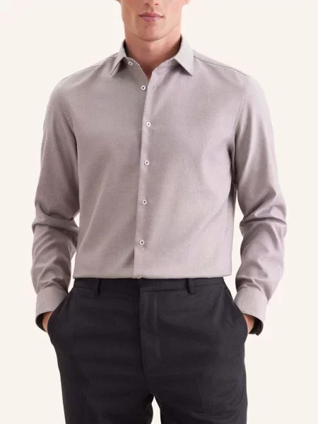 Seidensticker Koszula Biznesowa O Kroju Slim Fit braun brązowa