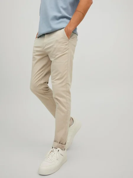 Béžové pánske chino nohavice Jack & Jones Marco čierna