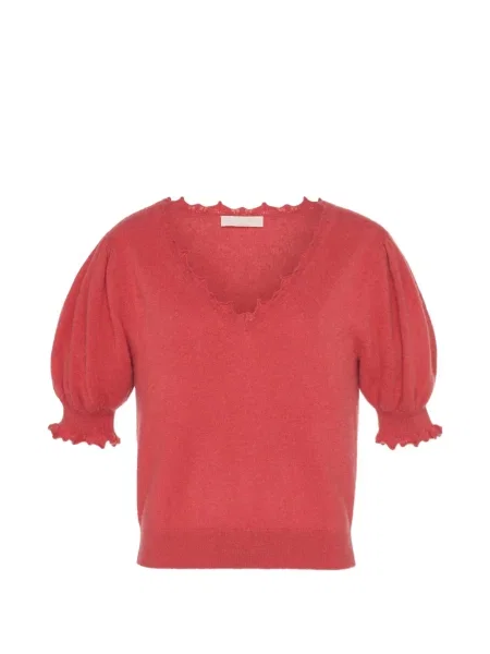 Top Ulla Johnson cu decolteu în V roșu