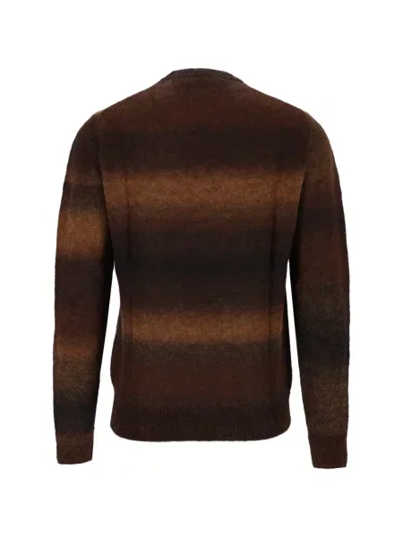 Pulover Corneliani cu dungi tricotate maro