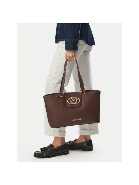 Ročna torba LOVE MOSCHINO Temno rjava