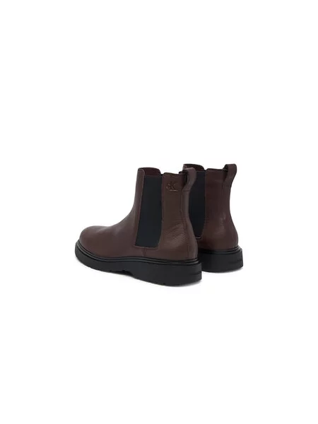 Kotníková obuv s elastickým prvkem Calvin Klein Combat Ess Chelsea Boot Lth hnědá