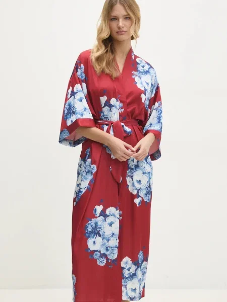 Халат Answear.LAB червено