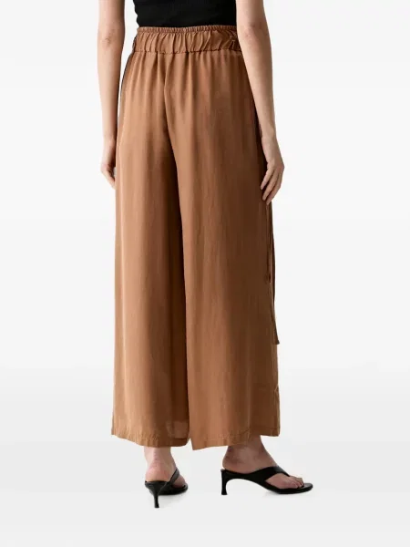 Pantaloni palazzo Vicolo cu cordon maro