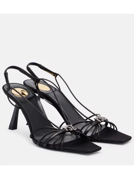Sandale Saint Laurent din piele slingback negru