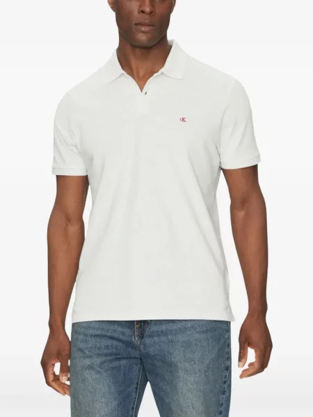 Haftowana koszulka polo Calvin Klein biała