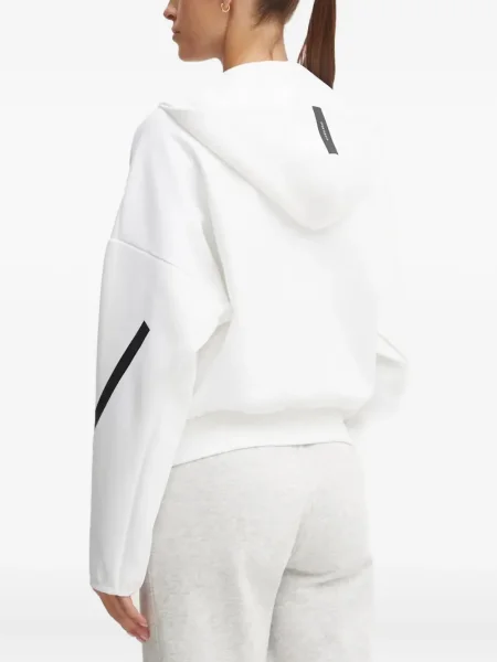 Pruhovaná džínová bunda Adidas s kapucí černá