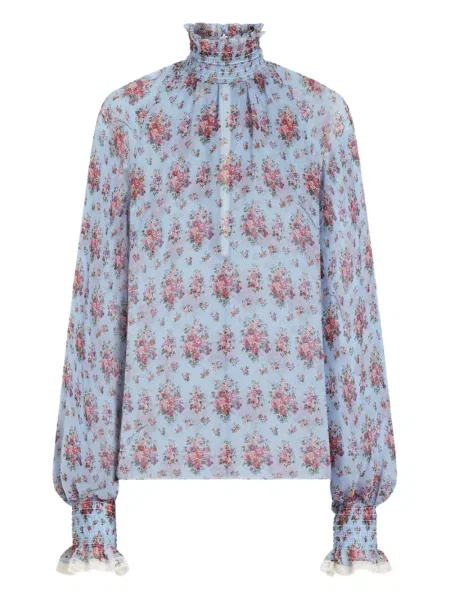 Bluză Dolce & Gabbana cu model floral cu imagine albastru