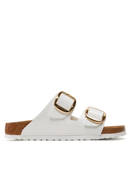 Birkenstock klapki Arizona Big Buckle białe