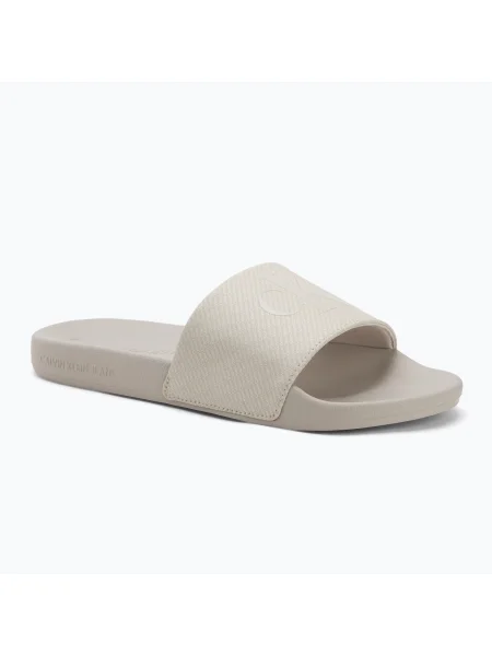 Мъжки джапанки Calvin Klein Slide Aop Print eggshell/turtle dove бежово