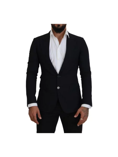 Marynarka Dolce And Gabbana biznesowa jednorzędowa czarna