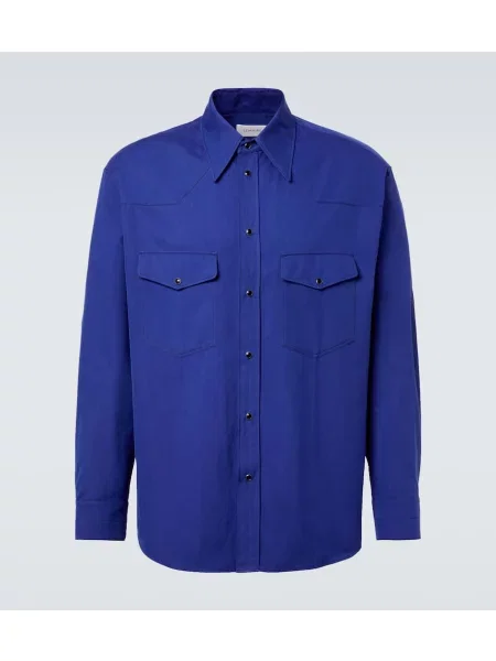 Keprová kovbojská košile Lemaire modrá