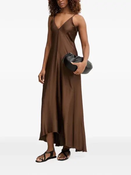 Rochie maxi Haveone cu decolteu în V cu legături maro