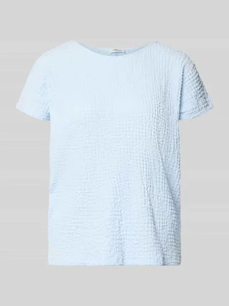 T-shirt o kroju relaxed fit z fakturowanym wzorem S.oliver Red Label