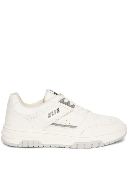 Sneakerși Msgm din piele cu imagine alb