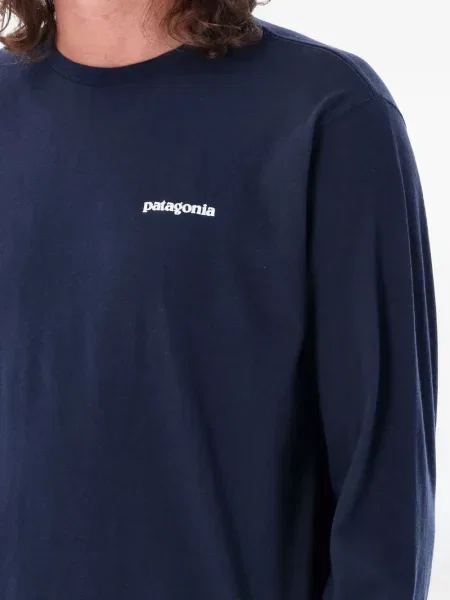 Grafic tricou Patagonia cu imagine lung albastru