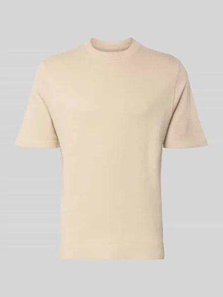 T-shirt z detal z logo model MILANO' Jack & Jones Premium beżowa