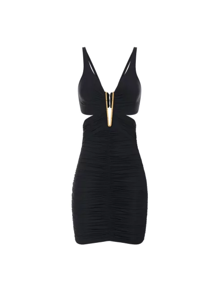 Sukienka mini Elisabetta Franchi z dżerseju czarna