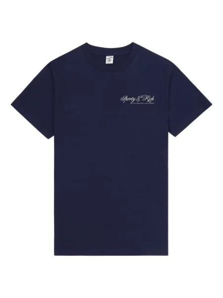 Tricou Sporty & Rich cu imagine albastru