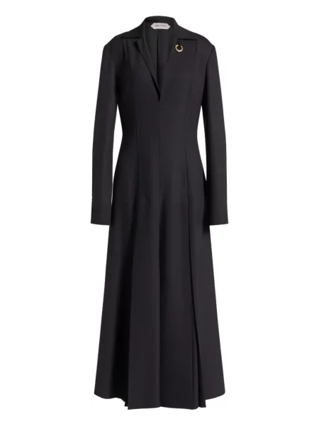 Kołnierzykowy sukienka midi Alberta Ferretti do kolan garniturowa czarna