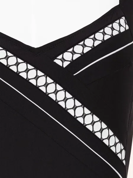 Charmline Strój Kąpielowy Modelujący Textured Dimension schwarz biały