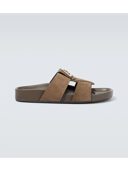 Sandale Christian Louboutin din piele de căprioară maro