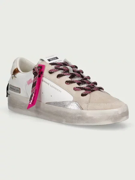 Crime London SKATE superge usnjene bela