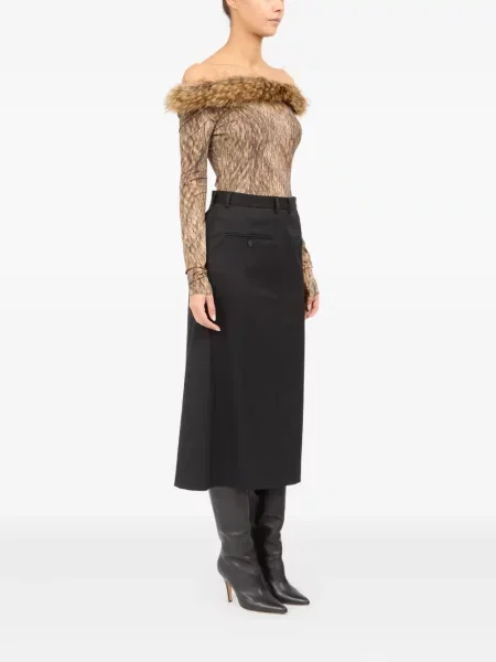 Fustă Mm6 Maison Margiela de lână negru