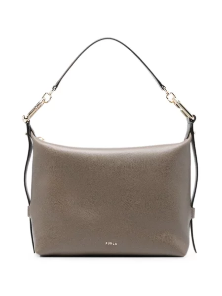 Colier Furla din piele gri