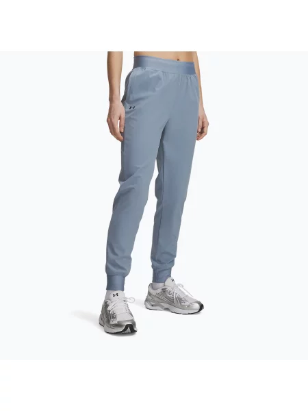 Pantaloni de antrenament pentru femei Under Armour Sport High Rise Woven Pant blue wind/black negru