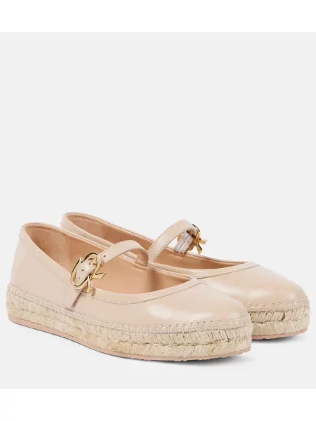 Kožené espadrilky Gianvito Rossi béžové